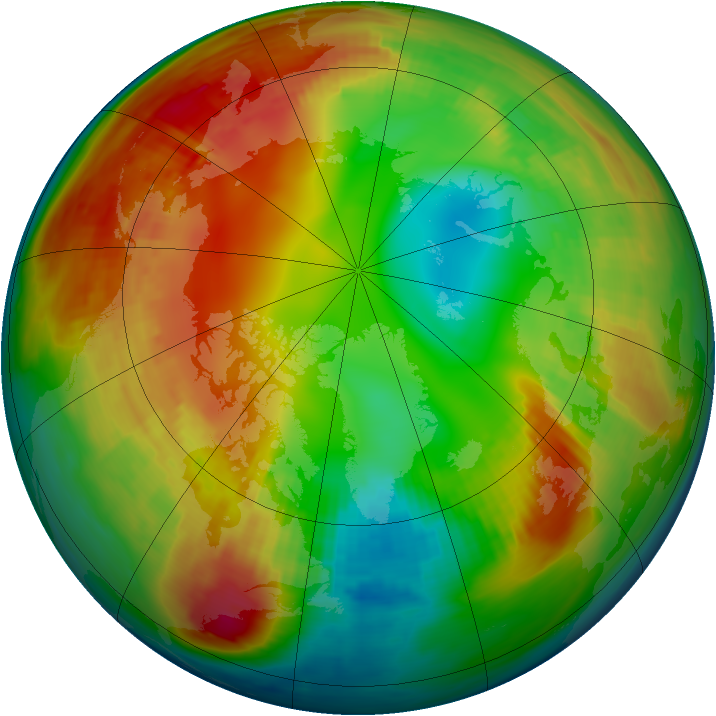 Arctic ozone map for 28 January 1986